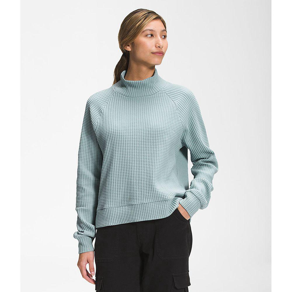 The North Face Mock Neck Chabot Γυναικεια Μπλούζα Με Μακρύ Μανίκι - Ασημι Μπλε (LSMJ42180)